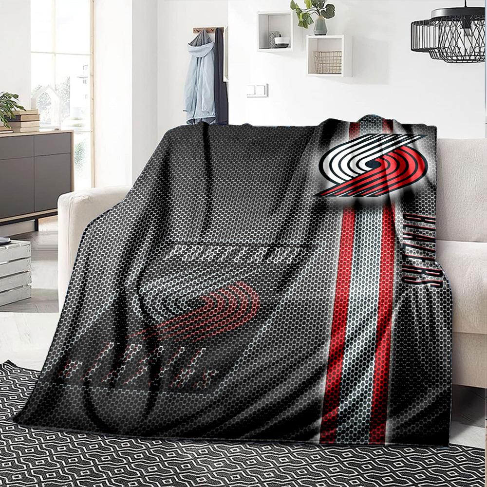 Portland Trailblazers Print Flannel Blanket High Quality Warm Comfortable Cover for All Seasons Perfect for Gifts Home Decor