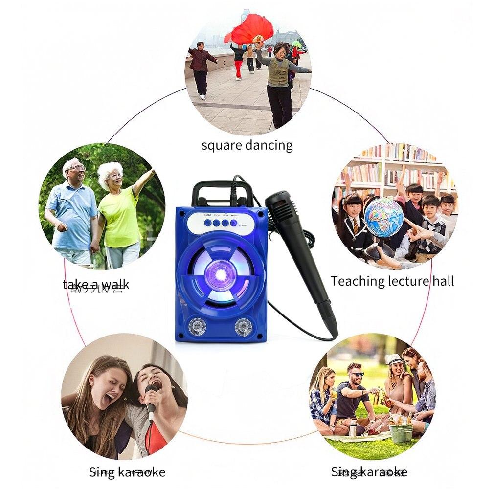 Портативный Bluetooth-динамик Беспроводная звуковая система Бас-стерео со светодиодной подсветкой Беспроводная связь для занятий спортом на открытом воздухе и путешествий