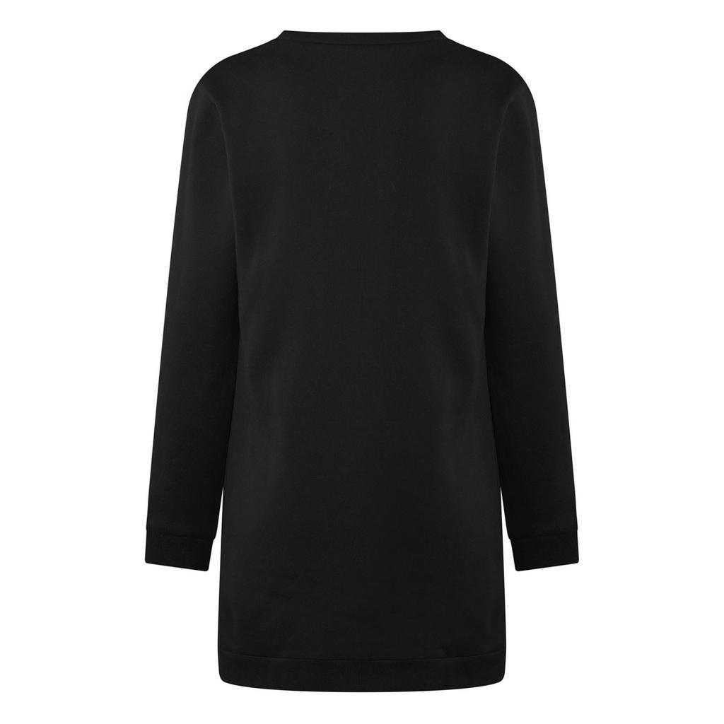 Женское и зимнее платье-свитер с круглым вырезом и длинными рукавами