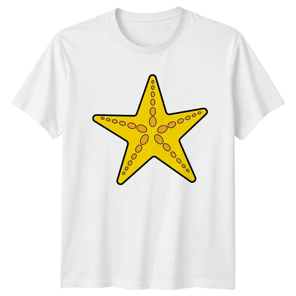 Yellow Starfish Sea Life Animals Mens T-Shirt Womens Tee Graphic Unisex Top