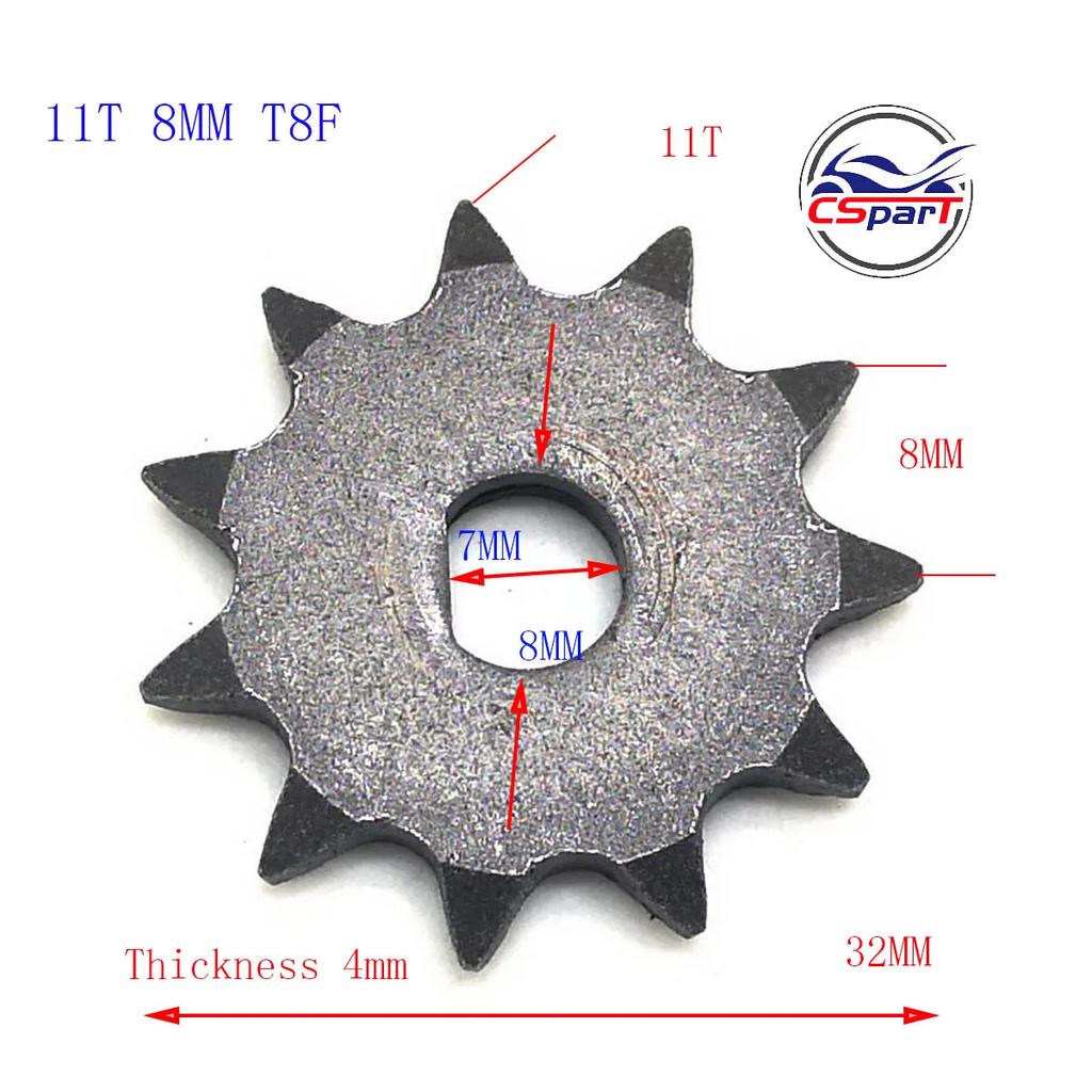 10 11 12 Tooth 10T 11T 12T 25H T8F D Type 8MM 10MM Razor EVO X-Treme IZIP E Scooter Motor Sprocket MY1020