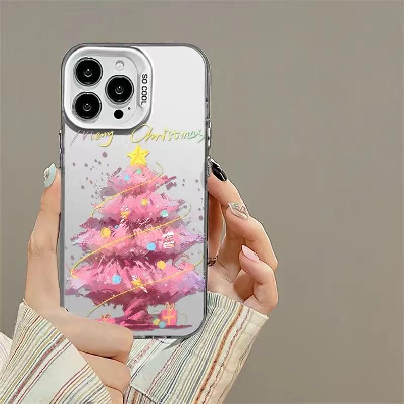 Новая Елка Новый Год Подарок Чехол для Телефона Для iPhone 15 14 11 12 13 Pro Max X XS XR 8 7 14 Plus Защита Камеры Покрытие Обложка
