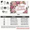 Pink Floral Birthday Backdrop 1pc - Celebration Decor