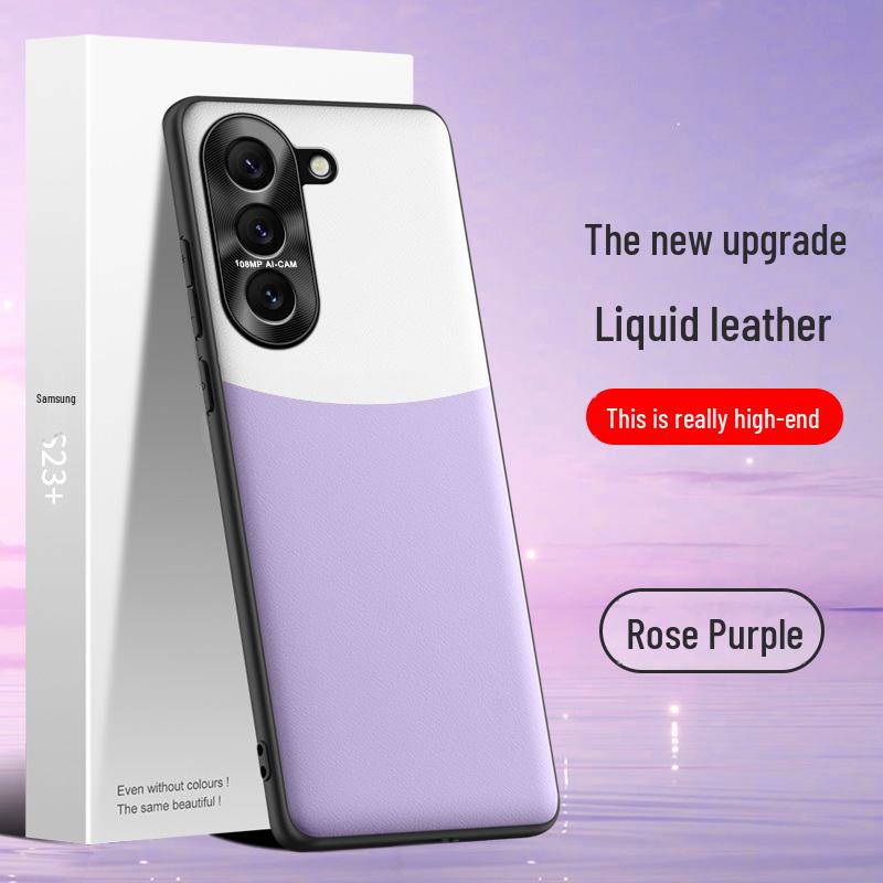 Samsung S23+ Liquid Leather Case - Anti-fall, Anti-fouling Protective Cover, One-piece Design.