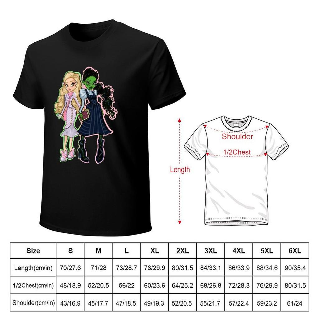Elphaba and Glinda TShirt oversize tshirts man funny meme tshirts graphic shirts heavy weight t shirts for men