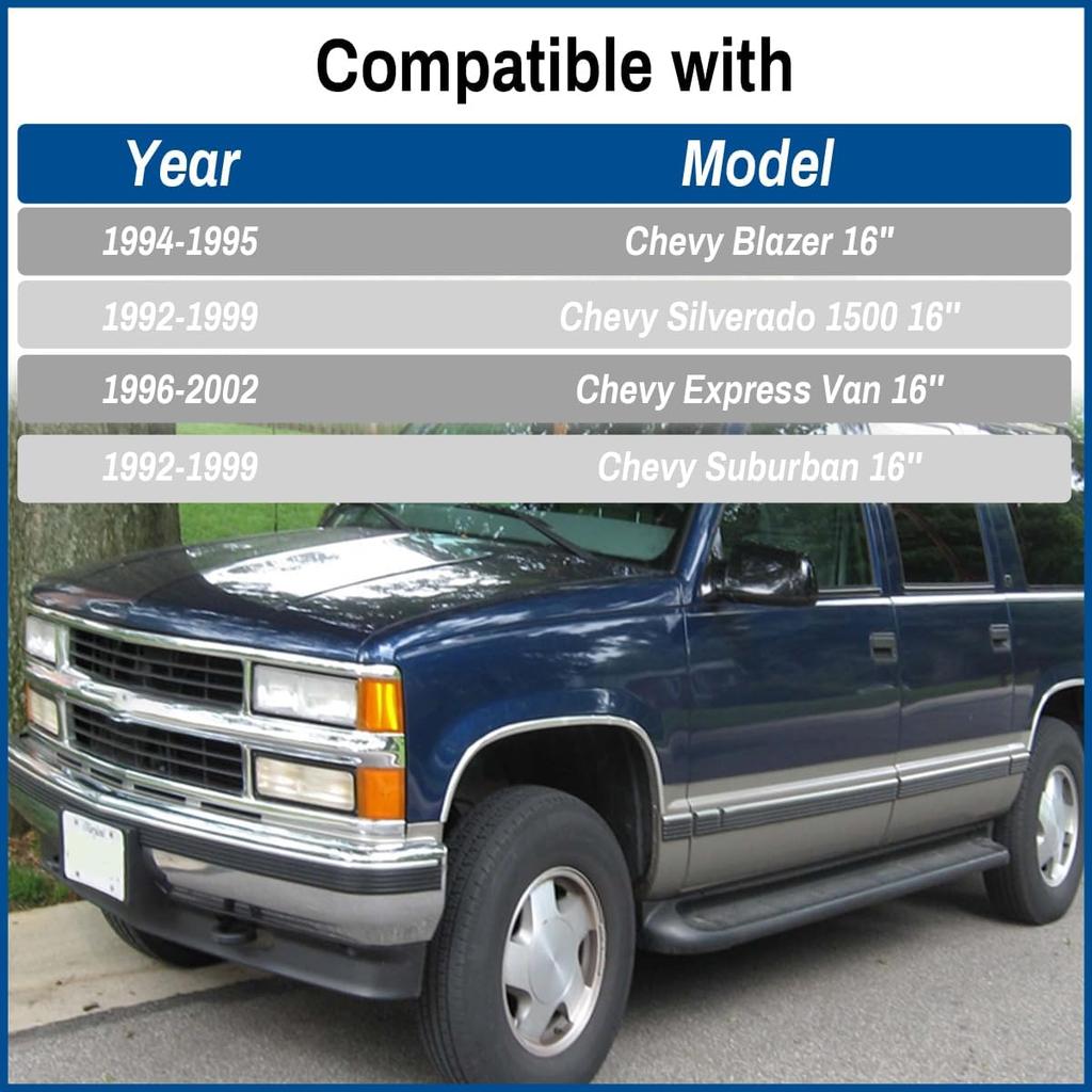 Wheel Center Caps for Chevy 16" Wheel Suburban 1500 Blazer Express Van Suburban Tahoe 1992-1999 Center Hubcaps, 9593887 9593888 15040220, 5 Spokes, 1