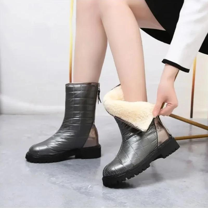 Женские зимние ботинки Tabi Plus Warm Flat Женская обувь Новинка в моде 2024 года Защитные ботинки Gyaru Lamb Rock Распродажа по акции Высокое качество 39