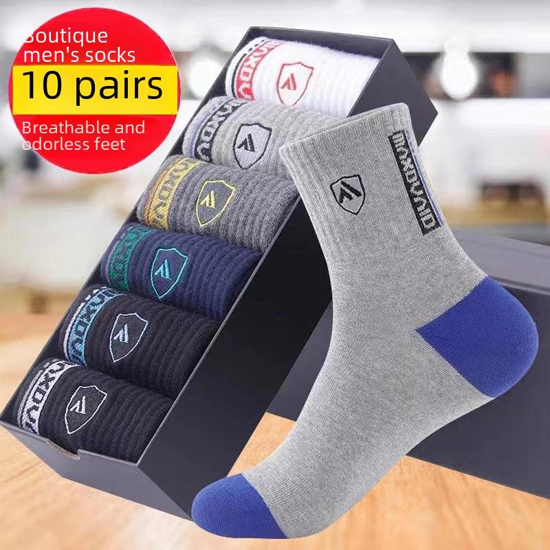 Мужские носки до середины икры на осень и зиму — впитывающие пот, дезодорирующие, дышащие, теплые, модные и подходящие для бизнеса.