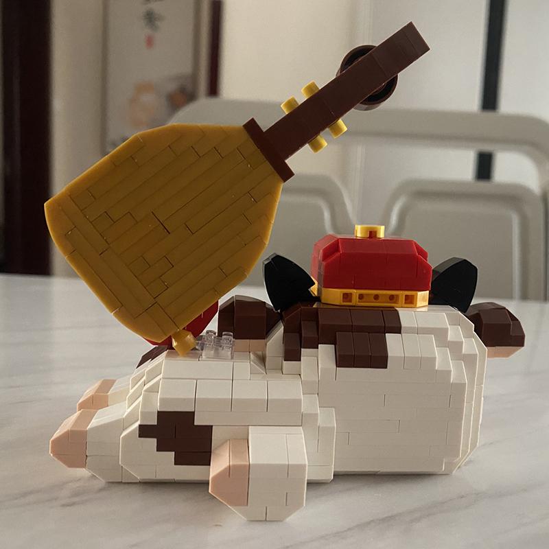 LOZ 9273 Весенний фестиваль сон, мечта, корова, скрипка, сердце, музыка, животные, мини-бриллиантовые блоки, кирпичи, строительные игрушки для детей, без коробки