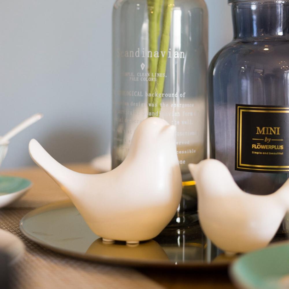 Party Crafts Black White Ceramic Modern Home Decoration Figurines Ornaments Statue Bird Sculpture