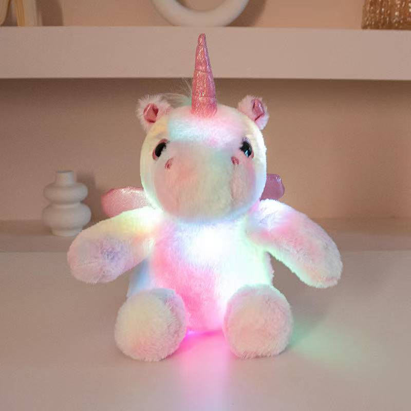 The Latest Luminous Unicorn Horse Kawaii Plush Toy Figurine Doll Cartoon Anime Cute Companion Sleeping Children Gift Doll