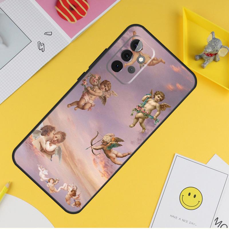 Чехол с мультяшным принтом ангела для Samsung Galaxy A34 A35 A14 A15 A25 A53 A33 A13 A52 A32 A12 A51 A71 A54 A55
