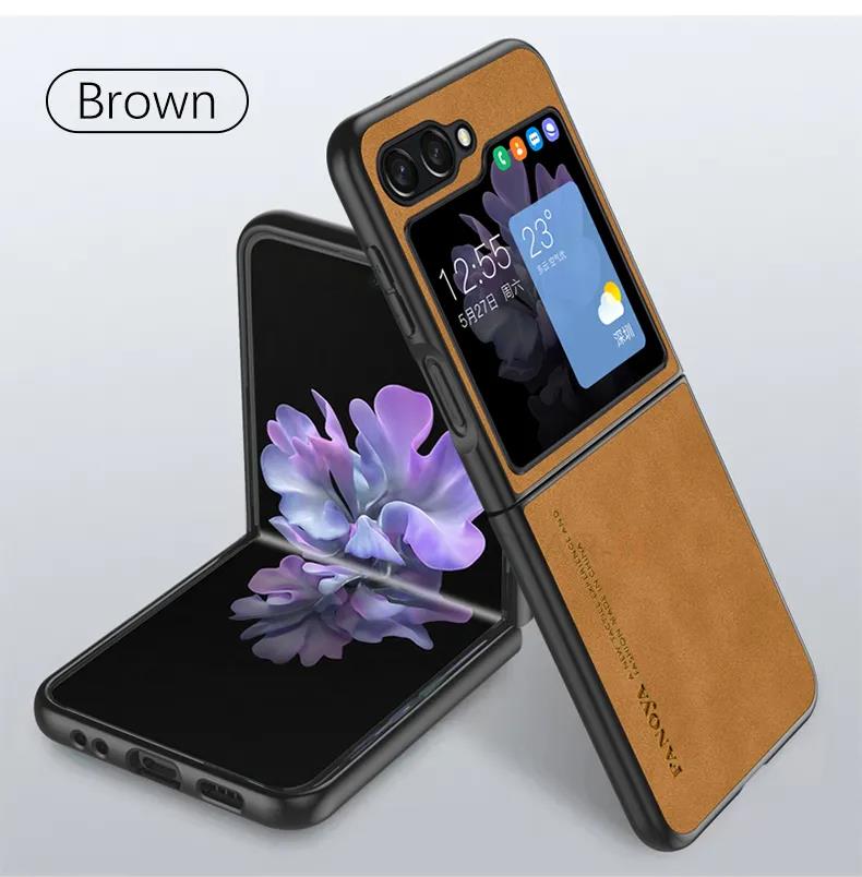 Для Samsung Galaxy Z Flip6 Flip5 Flip4 Flip3 5g Роскошный винтажный чехол из овчины на Flip 6 5 4 3 мужской противоударный чехол Zflip