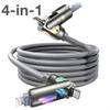 4 IN 1Multifunctional Fast Charging Cable USB A USB C to TypeC Lighting For Iphone 16 15 14 13 Huawei Xiaomi POCO Samsung