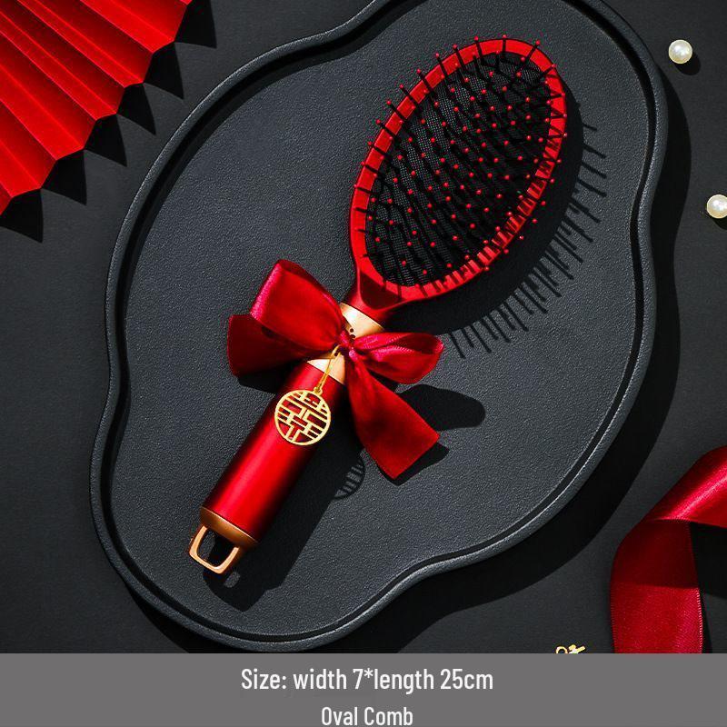 Красные свадебные принадлежности: Счастливая Расческа Коллекция Приданого - Пара Подушек для Нее