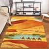 Desert Landscape Carpet with Camels, Vibrant Colors, Unique Design Suitable for use as an anti-slip for living room bedroom sofas