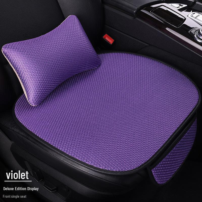 Комплект подушек для автомобильного сиденья из дышащего ледяного шелка для любого сезона, цельная конструкция с функциями вентиляции и комфорта.