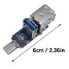 Компактный USB C адаптер, модуль расширения USB с несколькими портами, 1xUSB 3.0, 2xUSB 2.0, высокоскоростная передача данных для ПК