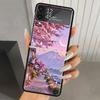 Японская вишня Гора Фудзи Жесткий ПК Чехол для телефона Для Samsung Galaxy Z Flip 7 6 5 4 3 Черный ZFlip7 ZFlip6 Flip5 Flip4 Flip3 5G Печать