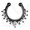 Unisex Cool Punk U Shape Geometric Rhinestone Bear Nose Cuff Fake Nose Ring Nose Stud Body Jewelry
