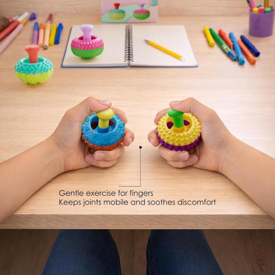 6Pcs/Set Stress Relief Thumb Rocker Toy Textured Rocker Press Squeeze Sensory Toy Concentration Aid Anxiety Relieving Fidget Toy