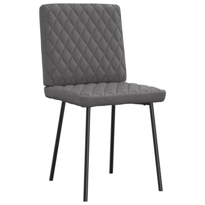 VidaXL Dining Chairs Set of 4 Grey Faux Leather, Chair, Living Room Chair, Accent Chair, Kitchen Chair, Seat At 3315215