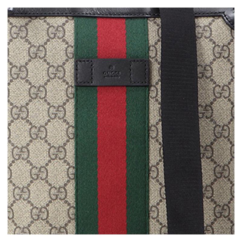 Gucci Simple classic striped webbing leather logo canvas patchwork canvas bag messenger bag shoulder crossbody bag regular men's style