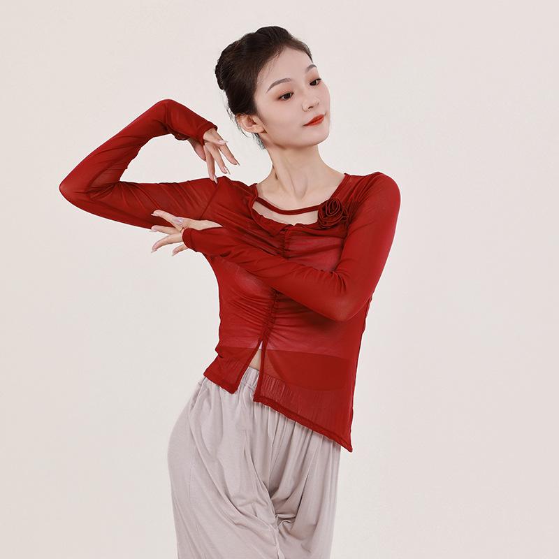 Взрослый женский топ из марли в китайском стиле для современных и классических танцев