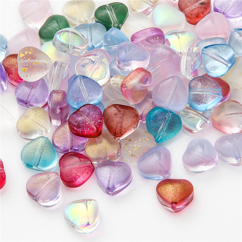 Главная Товары для вечеринок Браслеты Шпилька DIY Стеклянные бусины ручной работы Чешские популярные бусины цвета AB в форме сердца Серьги-разделители Горячая распродажа для изготовления ювелирных изделий