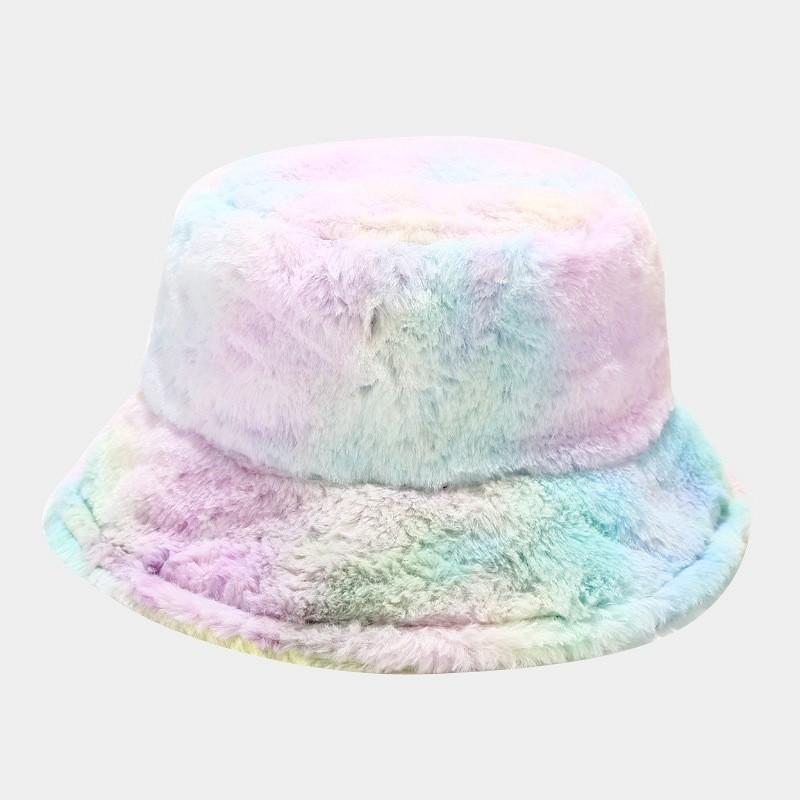 Winter Rainbow Fleece Fisherman Cap For Girls With Windproof And Sunblock Features