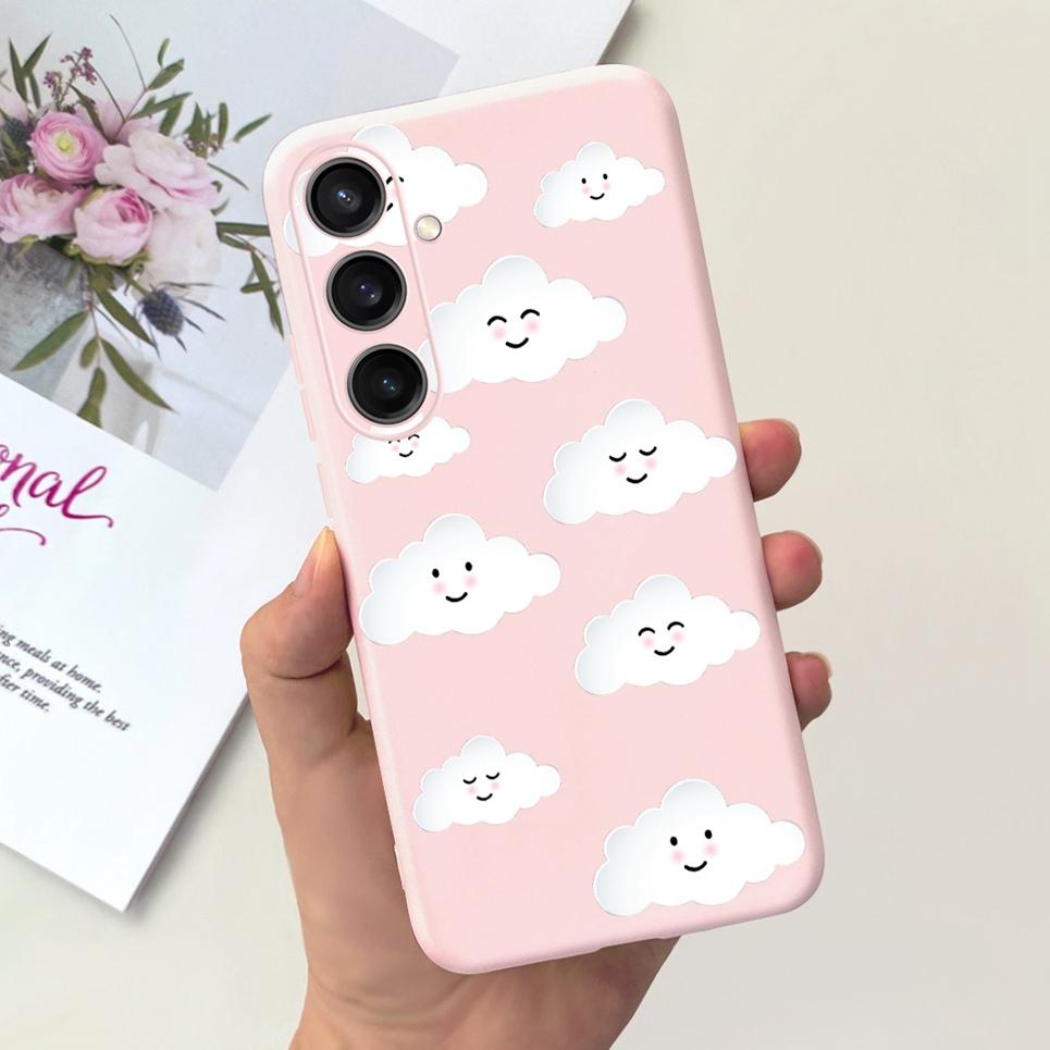 Для чехла Samsung Galaxy A35 A25 2023 5G Case SM-A356B SM-A256B Черный Кот Ночь Луны Модный Coque Etui Матовый Силиконовый Корпус