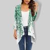 Женский кардиган неправильной формы с принтом, рукавами три четверти и карманной курткой