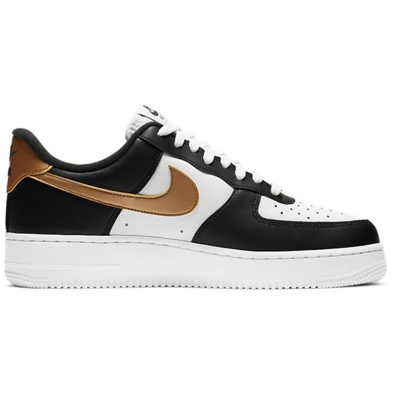 Nike Кроссовки Air Force 1 Low Черные Белые Металлик Золото CZ9189-001
