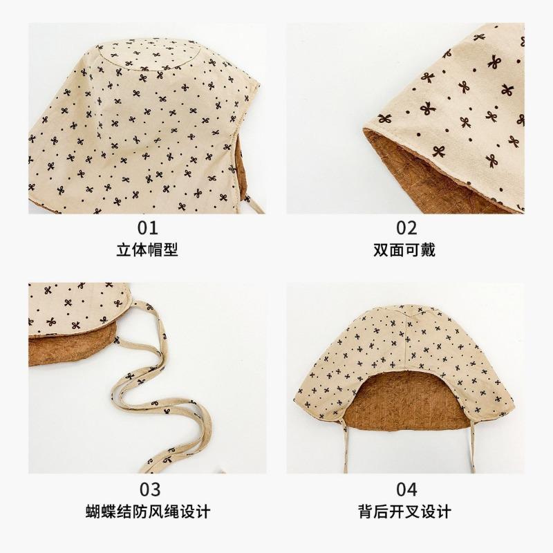 Women S Double Sided Bucket Hat Bow Decor Foldable Sun Protection Hat