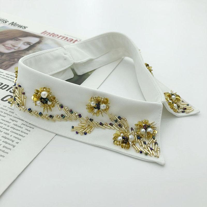 Pearl Women Shirt False Collars Crystal Removable Collar Women Necklace Fake Collar Detachable Diamond Clothing Accessories