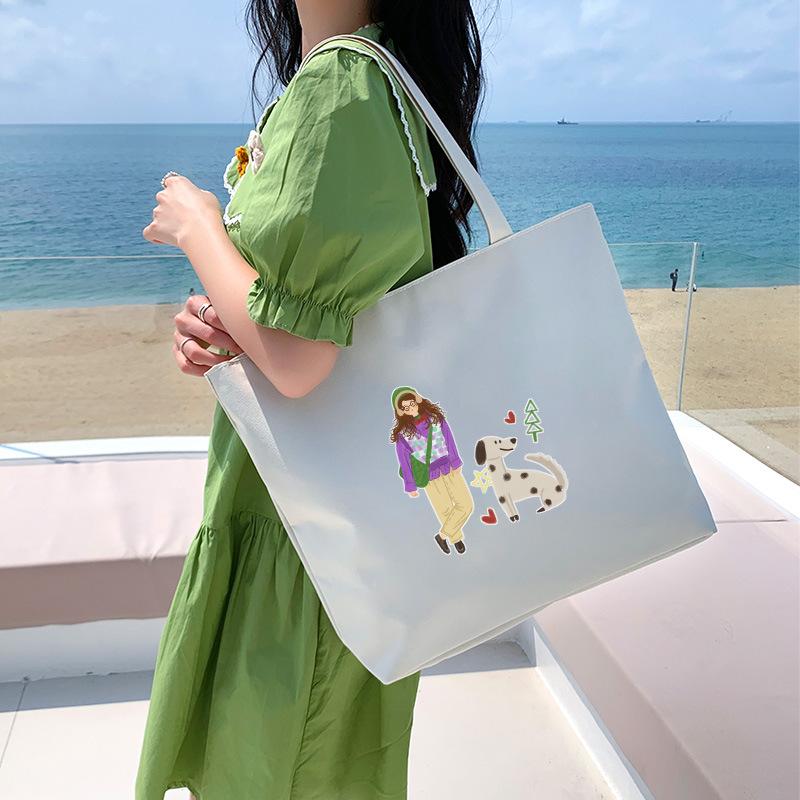 Холщовая сумка женская сумка через плечо студенческая сумка большая вместительная ручная сумка из холста