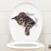 DIY Cat Wall Decal 3D Toilet Seat Decal Creative Cat Toilet Sticker  Wall Decor