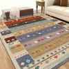 Extra Large Area Mat Vintage Bohemian Tribal Patterns Earthy Tones Machine Washable Anti Slip Floor Mat Living Room Bedroom