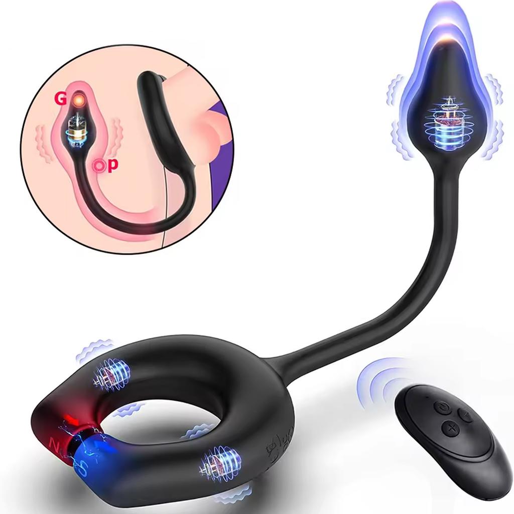 4 In 1 Sexy Toys Prostate Vibrator Cockring for Couple Game Penis Cock Ring Vibrator Premium & Balls Sex Toys for Men Vibrator