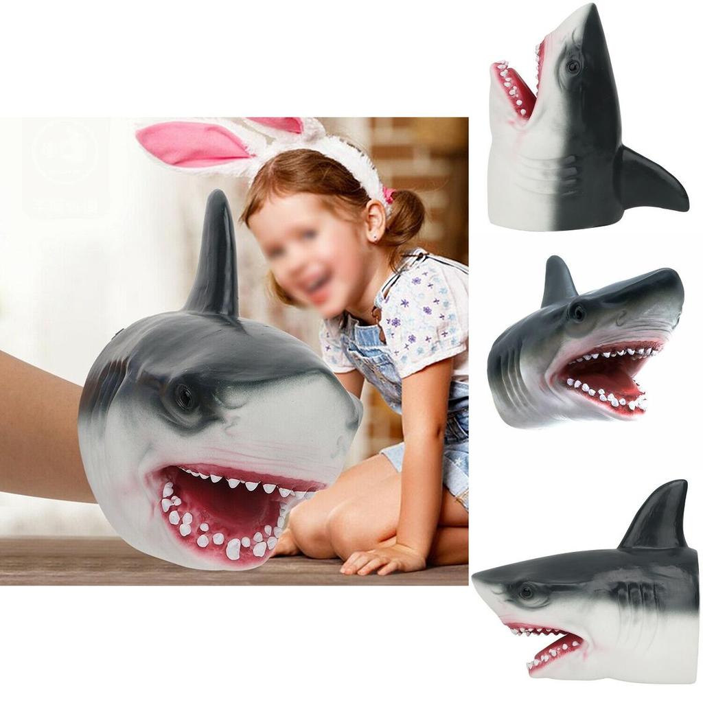 Премиальная плюшевая игрушка-рукавица в виде головы акулы для детей, безопасная и развивающая игра