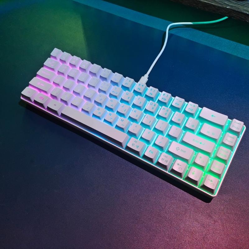 V200 68Keys игровая клавиатура USB 20 B подсветка корейские клавиатуры для ноутбуков компьютерная маленькая клавиатура