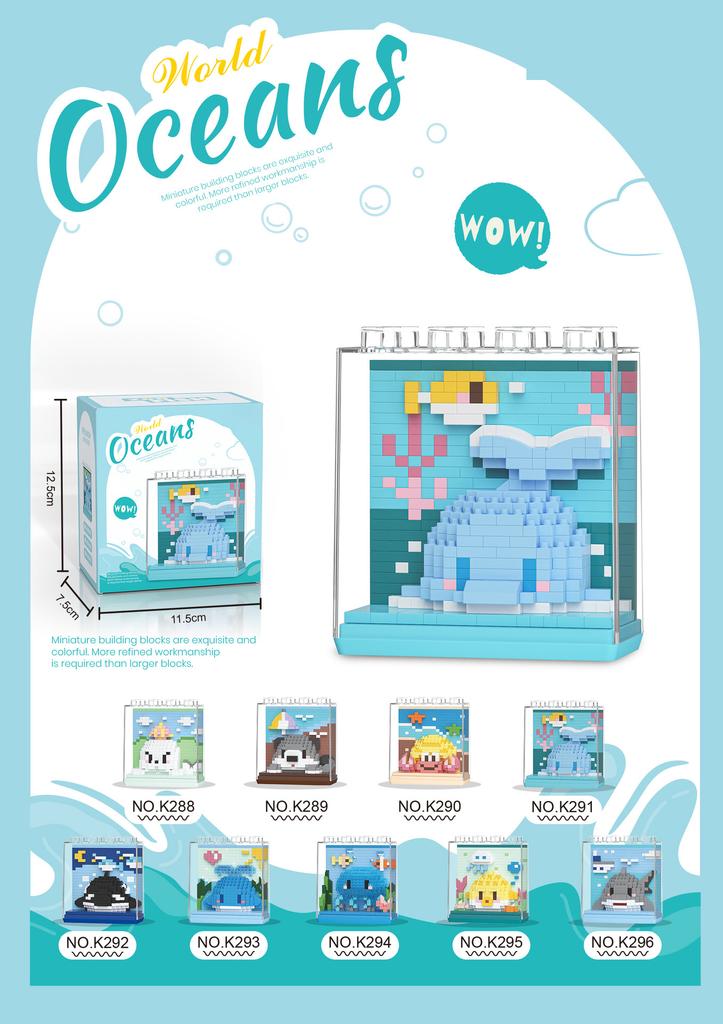 Sea Animals 3d Constructor Model Building Set Fish Mini Bricks Building Blocks Toy for Children Girls 7 to 10 Year Adults Block