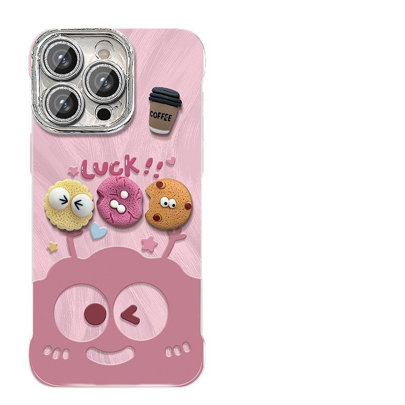 Кукла Кофейный Шарик из Угля Подходит для Apple 16 Перо Пряжа Бескаркасный Чехол для Мобильного Телефона 13promax Милый Мультяшный 15 Подставка