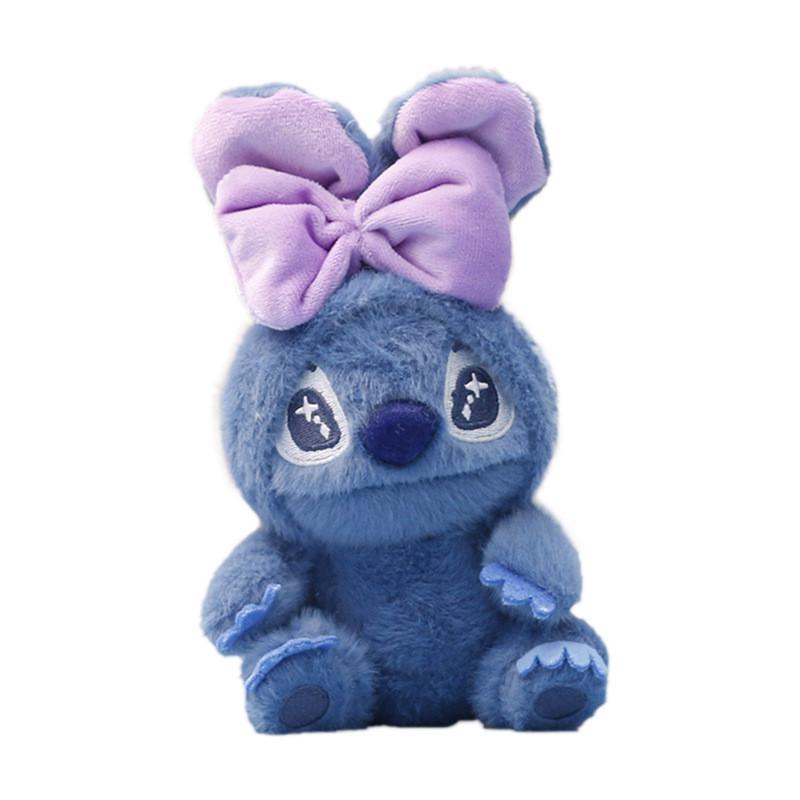 Плюшевая игрушка Стич из мультфильма с украшением в виде банта и вышивкой для детей и в подарок