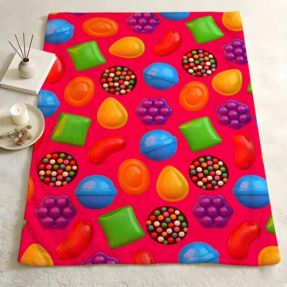 Игровое одеяло C-Candy C-Crush S-Saga Throw из фланели, мягкое для кожи, подходит для дивана, гостиной, кровати, путешествий и в качестве подарков