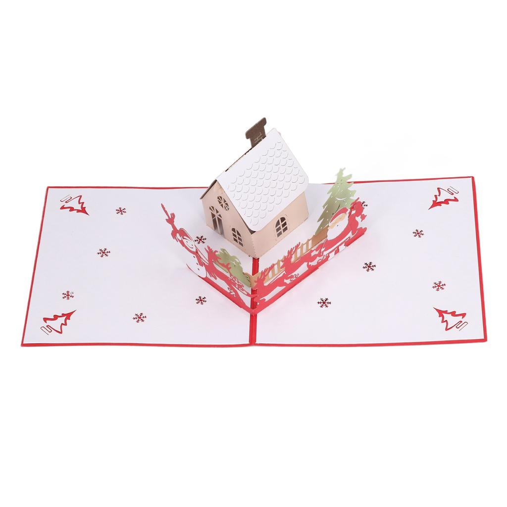 3D рождественские открытки Play Music Cute House Изысканная работа Рождественские всплывающие открытки с конвертом f