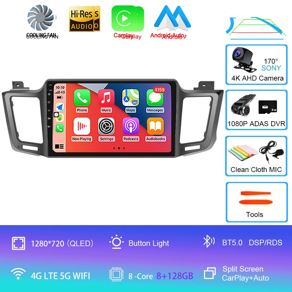 Android 14 Автомобильное радио для Toyota RAV4 RAV 4 2013 - 2017 Мультимедийный видеоплеер 4G Carplay GPS Стерео Головное устройство Авто