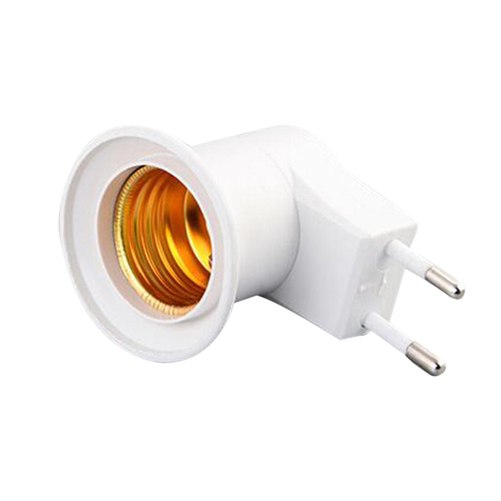 2PCS EU Plug To E27 Adapter LEDs Light B-ulb Converter Socket Holder with ON/OFF Button Switch