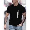 Men's Summer Loose Size 100% Cotton Print Casual Fit Round Neck Short Sleeve T-shirt Top