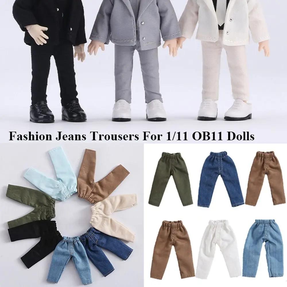 Модная одежда для кукол 1/11 Ob11 Джинсовые брюки для кукол 1/12 Bjd/Gsc Футболка Мини-милые штанишки для кукол Аксессуары для кукол Сделай сам